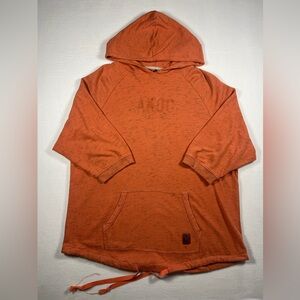 AKOO Roscoe Orange Pullover Hoodie Relaxed Fit 3/4 Sleeve Mens Size 3XL